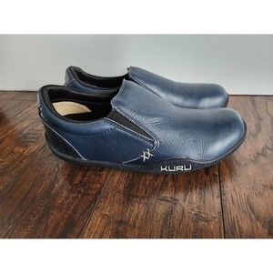 KURU Kivi Blue Full-Grain Leather All-Day Comfort Slip-On womens size 9 shoes